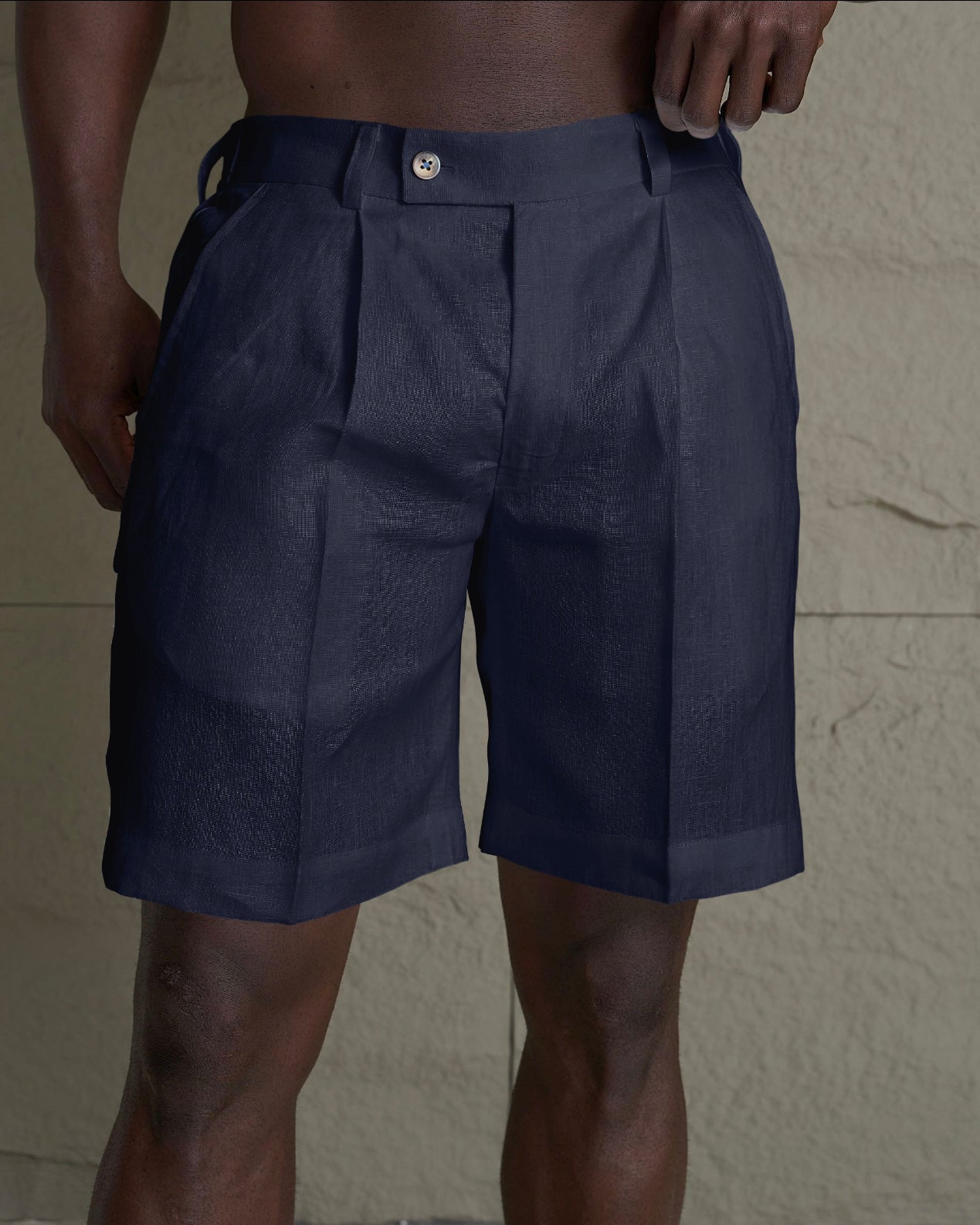 Monaco Linen Shorts Navy