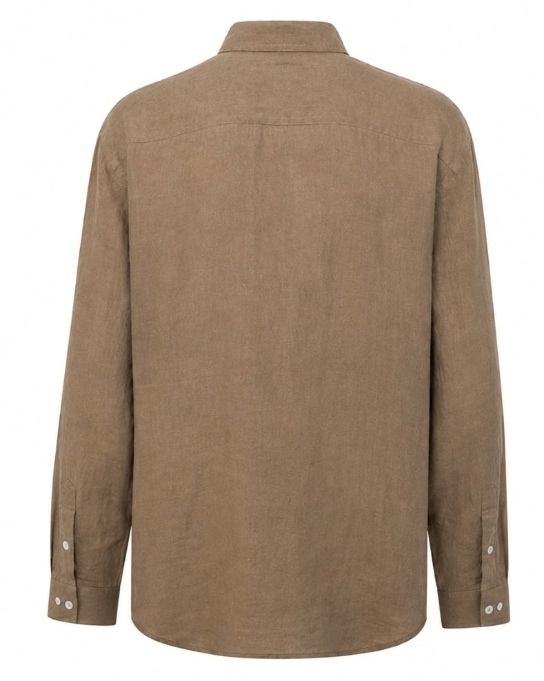Capri LS Linen Shirt Brown