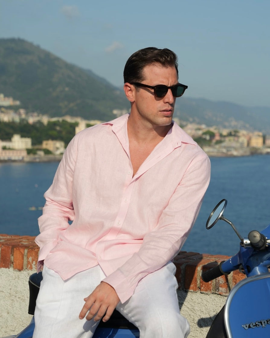 Fira LS Linen Shirt Pink