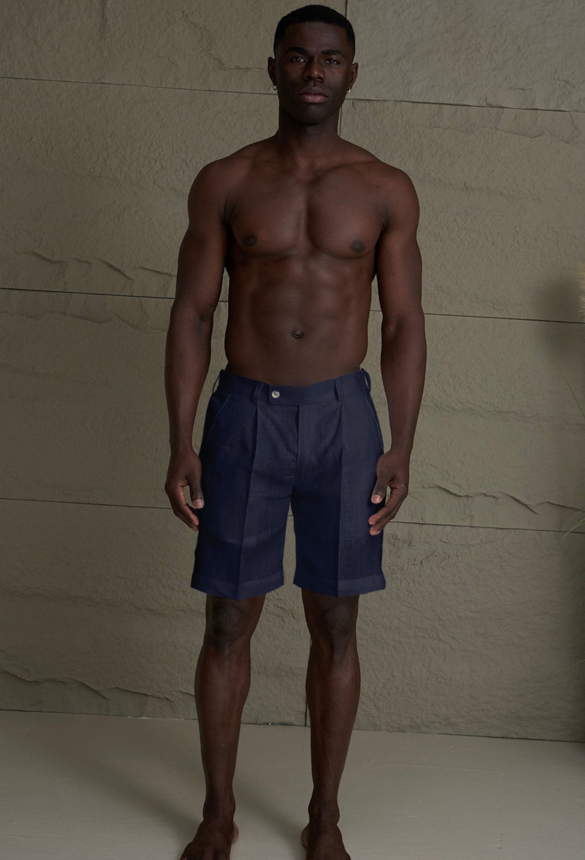 Monaco Linen Shorts Navy