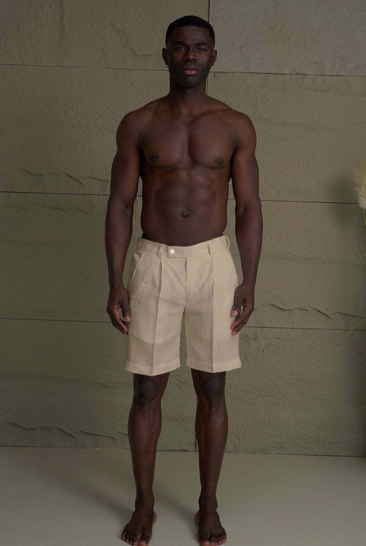 Monaco Linen Shorts Beige