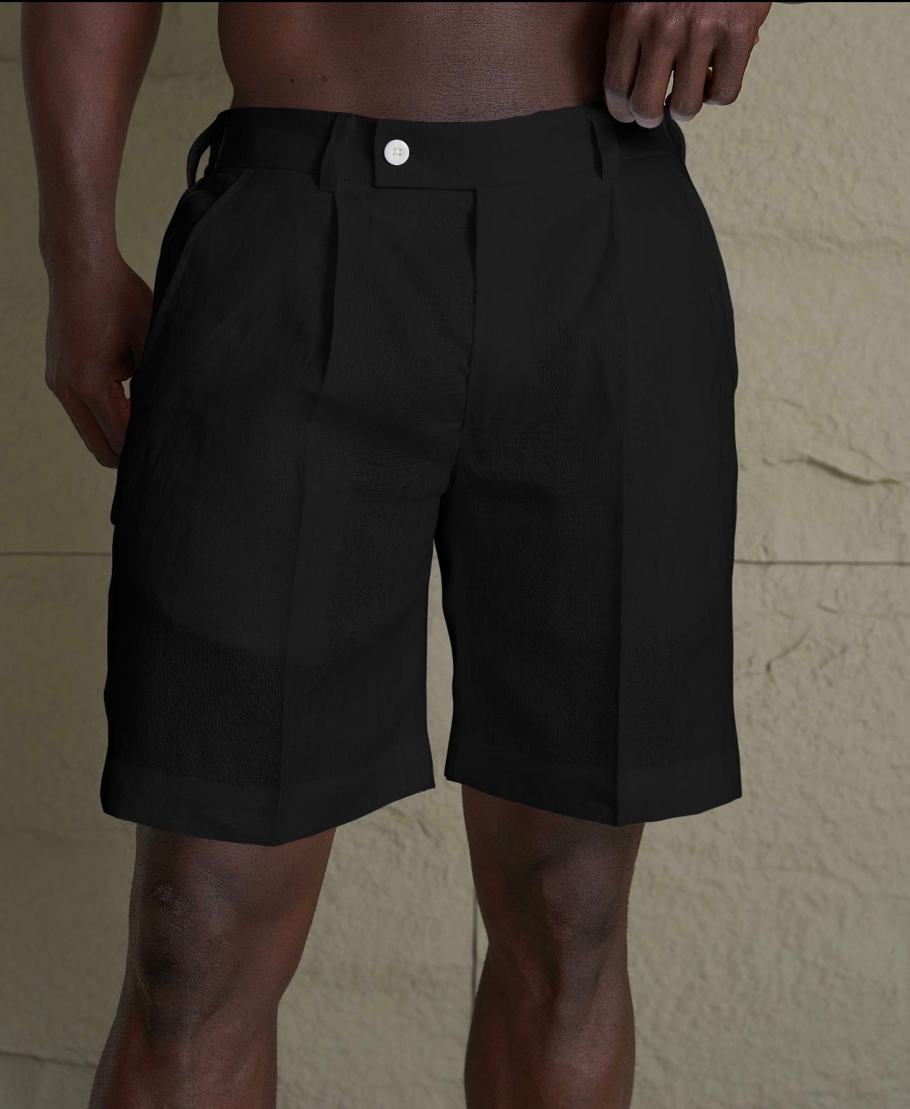 Monaco Linen Shorts Black