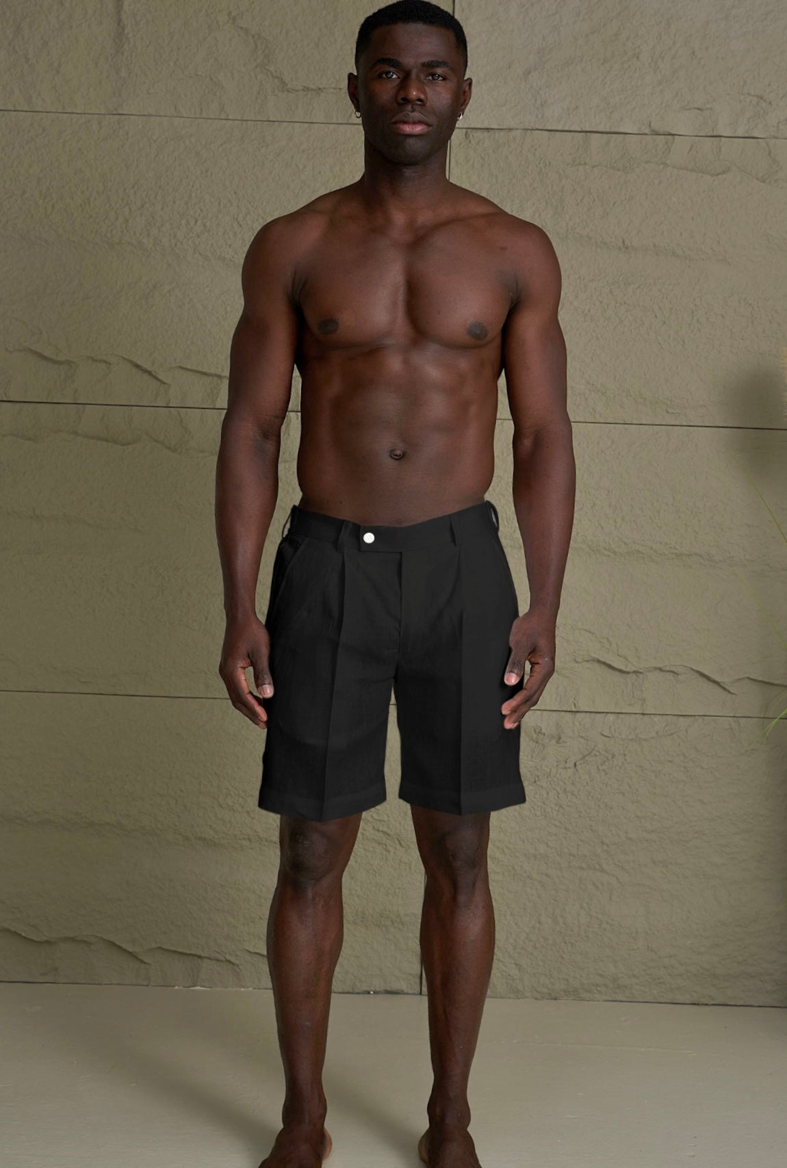 Monaco Linen Shorts Black