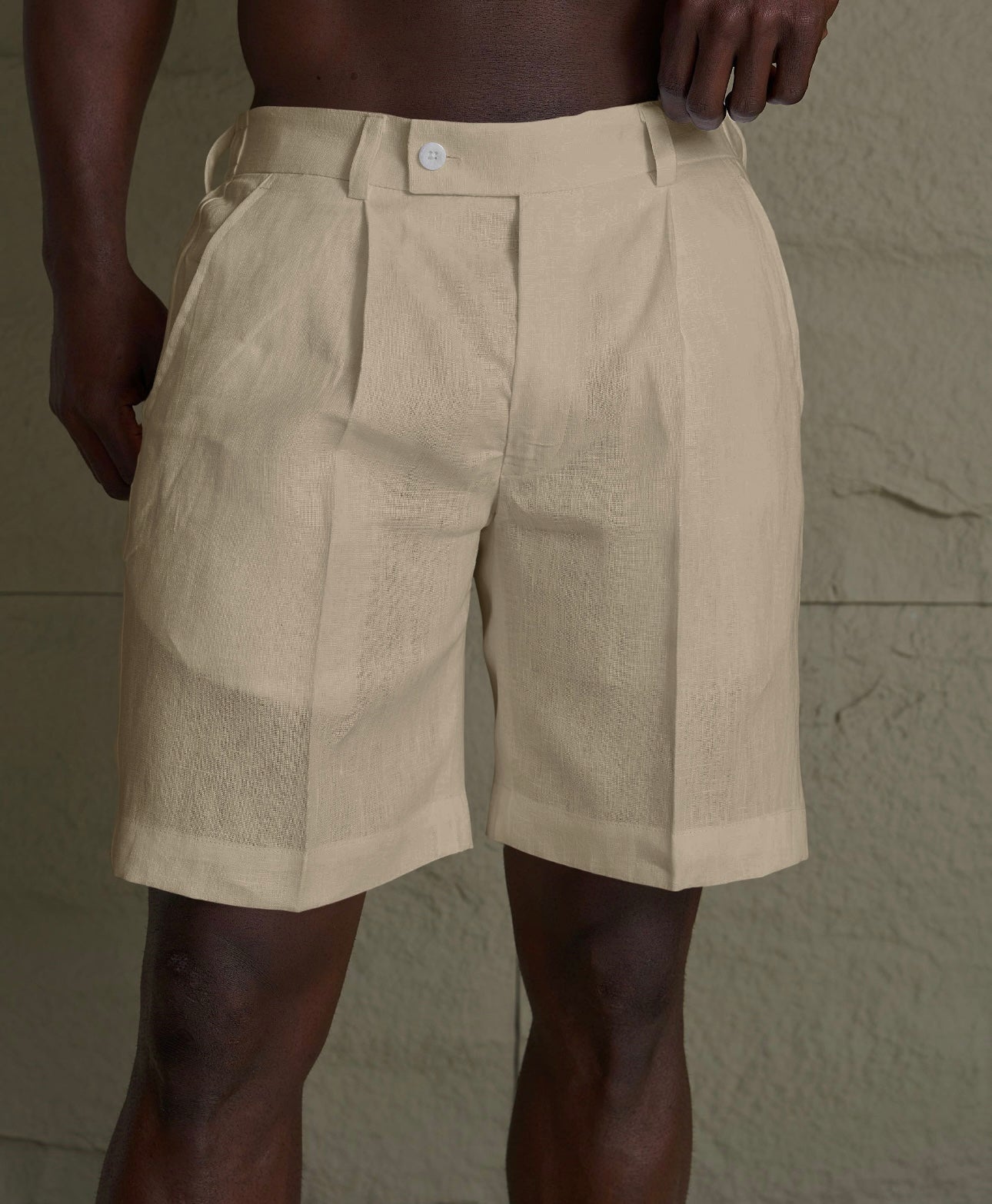 Monaco Linen Shorts Beige