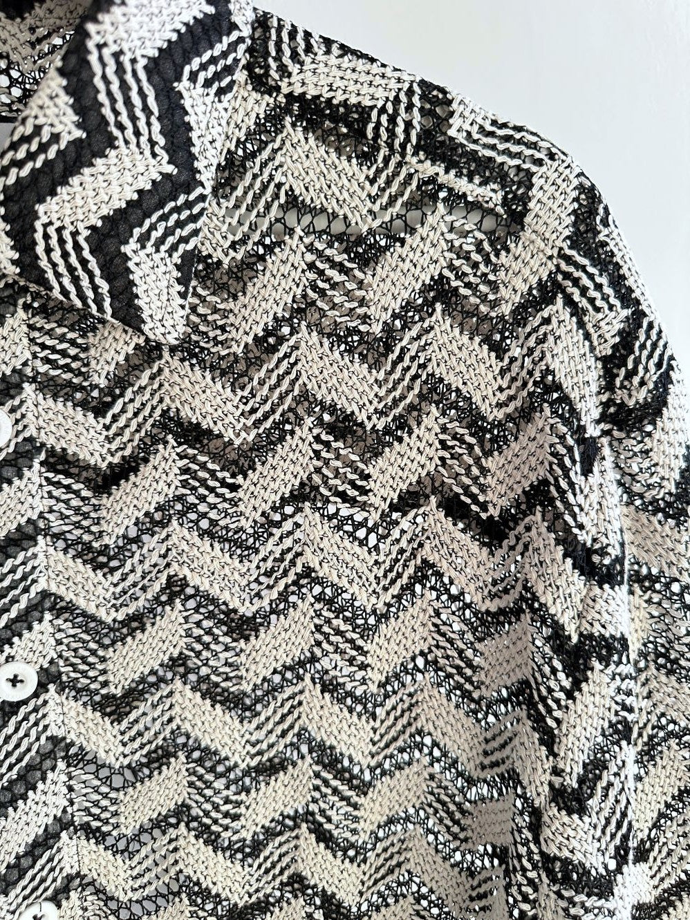Oversize Knitted Shirt in Monochrome