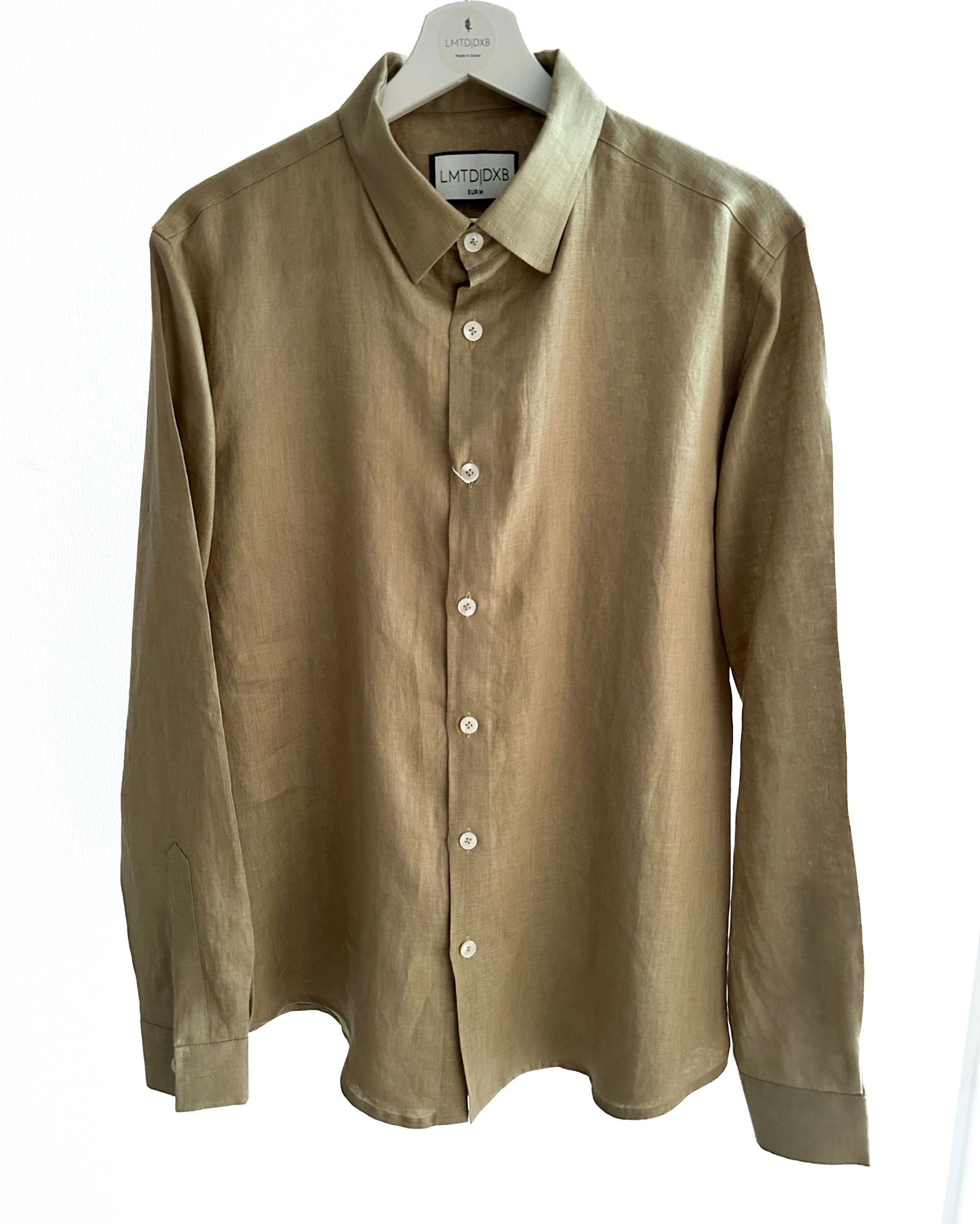 Capri LS Linen Shirt Olive Green