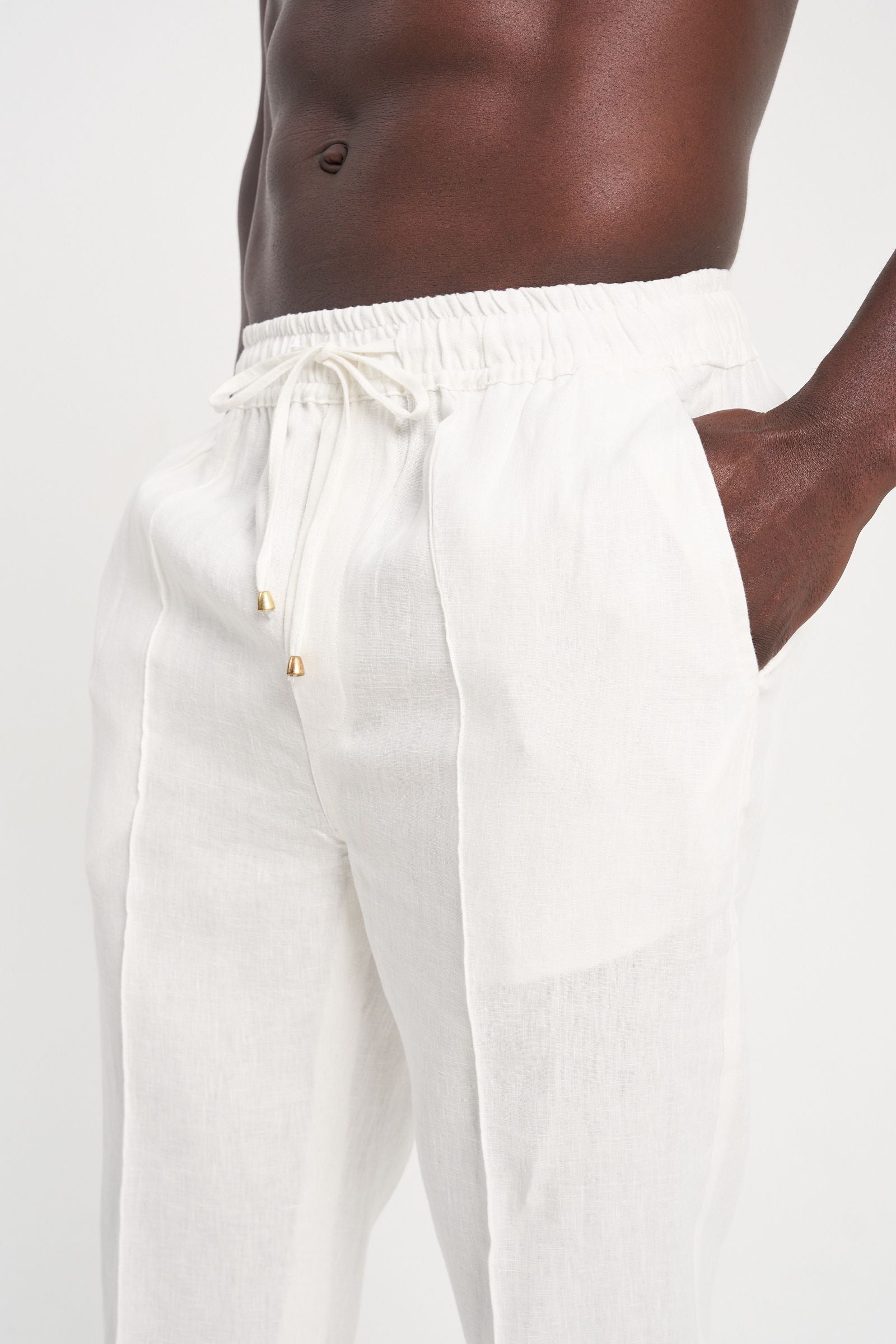 Panama Linen Trousers Off-white