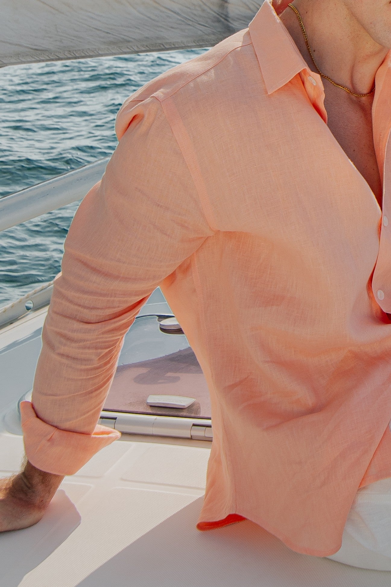 Capri LS Linen Shirt Coral