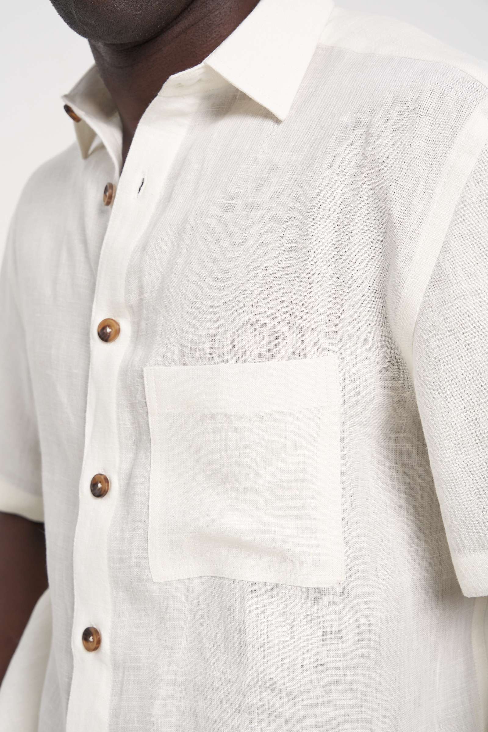 Raw Linen Shirt Ivory